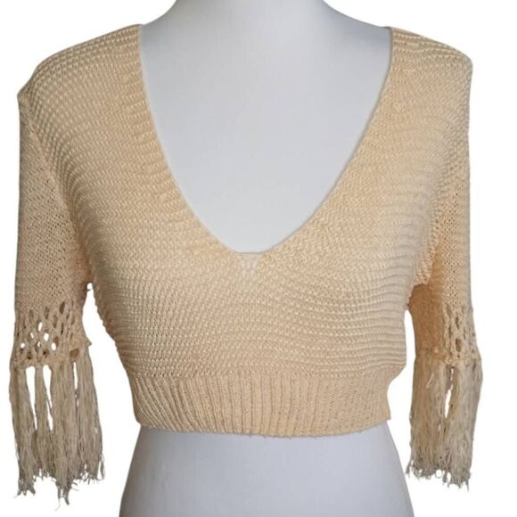 FASHION NOVA CREAM CROCHET CROP TOP SZ.2X NWT - Picture 3 of 8